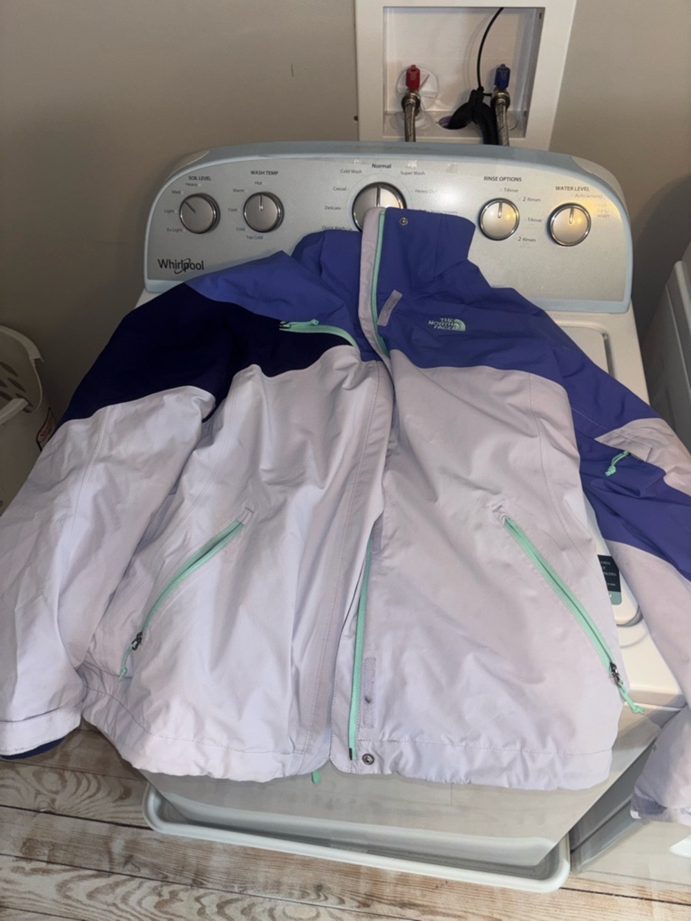 The North Face Lavender and Purple Colorblock Ski Shell with Mint Accents